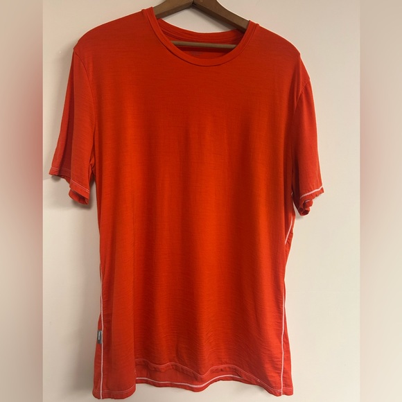 Icebreaker Short Sleeve Wool T-Shirt Bright Orange Men’s Size XL - Picture 1 of 5
